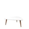 Manhattan Comfort Utopia 17.51" High Triangle Coffee Table with Splayed Legs in White Gloss