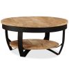 vidaXL Coffee Table Solid Rough Mango Wood 25.6"x12.6"