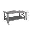 Rectangle Coffee Table 2-Tier for Living Room Modern Coffee Table