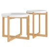 Coffee Tables 2 pcs White Engineered Wood and Solid Wood Pine