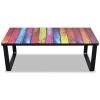 vidaXL Coffee Table with Rainbow Printing Glass Top