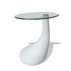 vidaXL Coffee Table with Round Glass Top High Gloss White