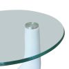 vidaXL Coffee Table with Round Glass Top High Gloss White