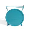 Atlantic Round Metal Tray Capri Breeze End Side Table; Removable Tray Outdoor & Indoor Drink; Snack; Coffee Table; Telephone Table