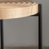 20.47"Modern Thread Design Round Coffee Table ; MDF Table Top with Cross Legs Metal Base