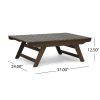 Ledger Outdoor Wooden Coffee Table; Gray Finish