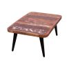 36 Rectangular Reclaimed Wood Coffee Table; Angled Legs; Brown and Black