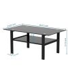 Black glass coffee table; modern and simple; black living room coffee table; side table