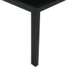 Coffee Table Set of 2; Square Modern Table with Tempered Glass Finish for Living Room; Black