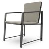 Outdoor Patio Furniture Set Garden Armchair Coffee Side Table; Black Frame; Modern Design