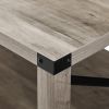 JHX 2-Tier Modern Farmhouse Coffee Table; Wood Rectangle Cocktail Table with Metal X- Frame (Gray; 40.94" w x 21.65" d x 17.91" h)