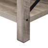 JHX 2-Tier Modern Farmhouse Coffee Table; Wood Rectangle Cocktail Table with Metal X- Frame (Gray; 40.94" w x 21.65" d x 17.91" h)