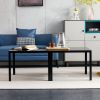 Coffee Table Set of 2; Square Modern Table with Tempered Glass Finish for Living Room; Black