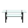 Transparent glass black coffee table; modern simple; living room coffee table; side center table