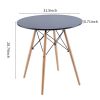 31.5&quot;Black Table Mid-century Dining Table for 2-4 people With Round Mdf Table Top; Pedestal Dining Table; End Table Leisure Coffee Table