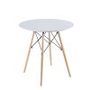 31.5&quot;White Table Mid-century Dining Table for 2-4 people With Round Mdf Table Top; Pedestal Dining Table; End Table Leisure Coffee Table