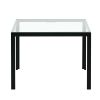 Coffee Table Set of 2; Square Modern Table with Tempered Glass Finish for Living Room; Transparent