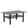 Black glass coffee table; modern and simple; black living room coffee table; side table