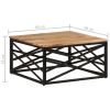 vidaXL Coffee Table 26.8"x26.8"x13.8" Solid Acacia Wood