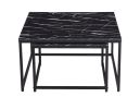 Modern Nesting Coffee Tables Set; Marble Black; 2pc; 31.5''L 31.5''W 17.72''H