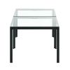 Coffee Table Set of 2; Square Modern Table with Tempered Glass Finish for Living Room; Transparent