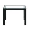 Nesting Coffee Table Set of 2; Square Modern Stacking Table with Tempered Glass Finish for Living Room; Transparent