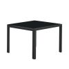 Coffee Table Set of 2; Square Modern Table with Tempered Glass Finish for Living Room; Black