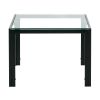 Coffee Table Set of 2; Square Modern Table with Tempered Glass Finish for Living Room; Transparent