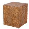 Outdoor Faux Wood Stump Side Table Coffee Table; Side table ; End Table Accent table Square Antique Yellow