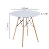 31.5&quot;White Table Mid-century Dining Table for 2-4 people With Round Mdf Table Top; Pedestal Dining Table; End Table Leisure Coffee Table