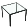 Coffee Table Set of 2; Square Modern Table with Tempered Glass Finish for Living Room; Transparent