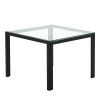 Coffee Table Set of 2; Square Modern Table with Tempered Glass Finish for Living Room; Transparent