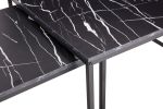 Modern Nesting Coffee Tables Set; Marble Black; 2pc; 31.5''L 31.5''W 17.72''H