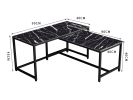 Modern Nesting Coffee Tables Set; Marble BLACK; 2pc