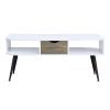 Halima Coffee Table; White &amp; Black Finish LV00322