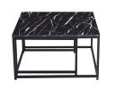 Modern Nesting Coffee Tables Set; Marble Black; 2pc; 31.5''L 31.5''W 17.72''H