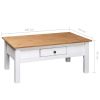 vidaXL Coffee Table White 39.4"x23.6"x17.7" Solid Pine Wood Panama Range