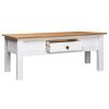 vidaXL Coffee Table White 39.4"x23.6"x17.7" Solid Pine Wood Panama Range