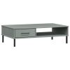 vidaXL Coffee Table with Metal Legs Gray Solid Wood Pine OSLO