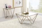 Fogya Coffee Table; Mirrored &amp; Champagne Gold Finish 86055