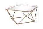 Fogya Coffee Table; Mirrored &amp; Champagne Gold Finish 86055