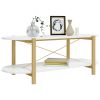 Coffee Table White 43.3"x18.9"x15.7" Engineered Wood