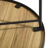 Set of 2 Round Side Table; Sofa End Table; Accent Table Round; Coffee Table Waterproof for Living Room Bedroom; wood &amp; marple