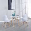 31.5&quot;White Table Mid-century Dining Table for 2-4 people With Round Mdf Table Top; Pedestal Dining Table; End Table Leisure Coffee Table