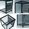 Outdoor Patio Furniture Set Garden Armchair Coffee Side Table; Black Frame; Modern Design