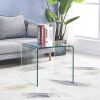 Small Clear Glass Side &amp; End Table; Tempered Glass End Table Small Coffee Table