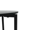 2- layer Tempered Glass End Table; Round Coffee Table for Bedroom Living Room Office (black)