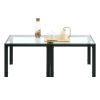 Coffee Table Set of 2; Square Modern Table with Tempered Glass Finish for Living Room; Transparent