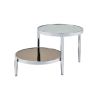 Abbe Coffee Table in Glass &amp; Chrome Finish LV00572