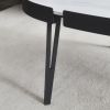 Modern coffee table; black metal frame with sintered stone tabletop